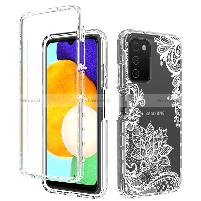 Ultra-thin Transparent Gel Soft Matte Finish Front and Back Case 360 Degrees Cover JX4 for Samsung Galaxy F02S SM-E025F