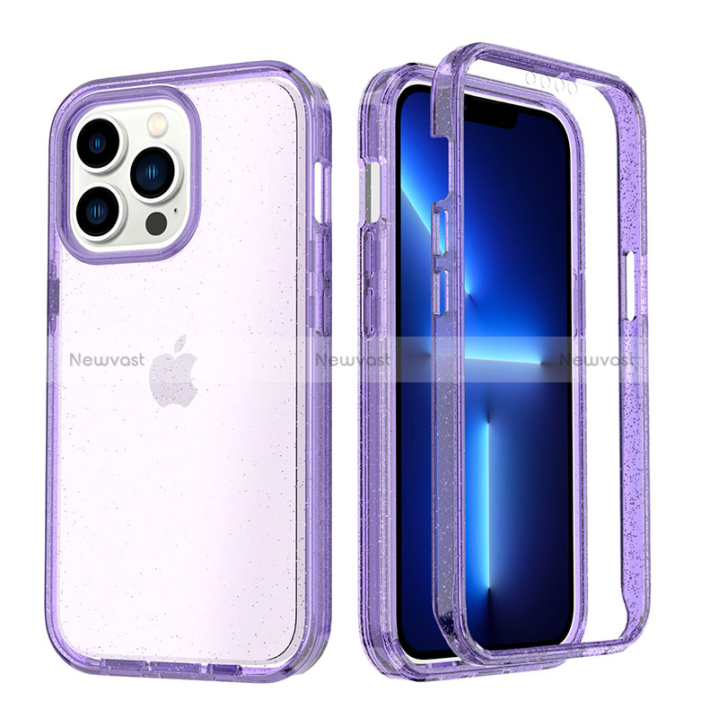 Ultra-thin Transparent Gel Soft Matte Finish Front and Back Case 360 Degrees Cover YJ1 for Apple iPhone 13 Pro Max