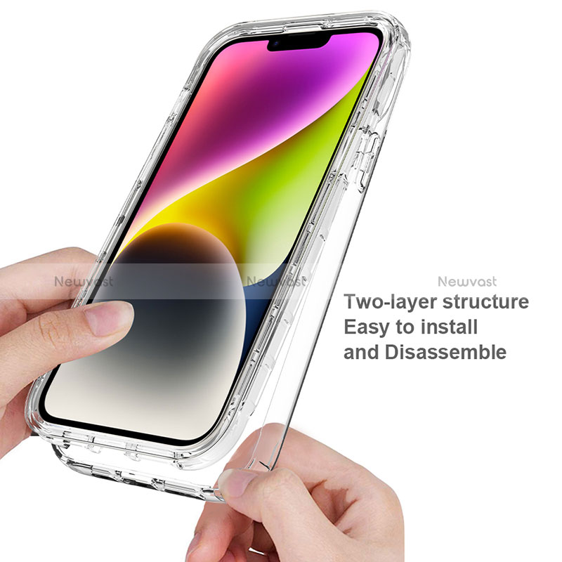 Ultra-thin Transparent Gel Soft Matte Finish Front and Back Case 360 Degrees Cover ZJ1 for Apple iPhone 14 Plus