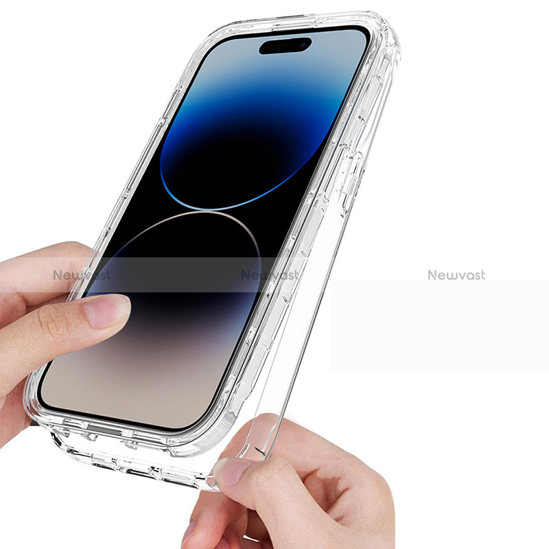 Ultra-thin Transparent Gel Soft Matte Finish Front and Back Case 360 Degrees Cover ZJ1 for Apple iPhone 14 Pro