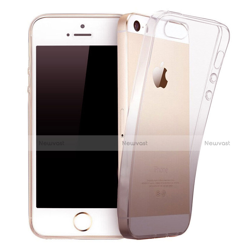 Ultra-thin Transparent Gradient Soft Cover for Apple iPhone 5S Gray