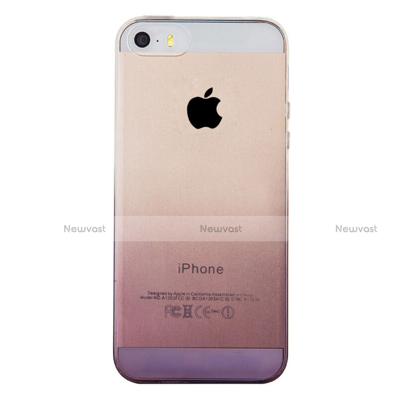 Ultra-thin Transparent Gradient Soft Cover for Apple iPhone 5S Gray