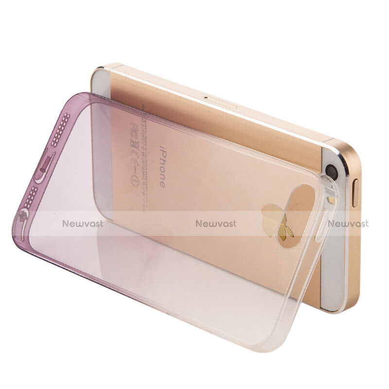 Ultra-thin Transparent Gradient Soft Cover for Apple iPhone 5S Gray