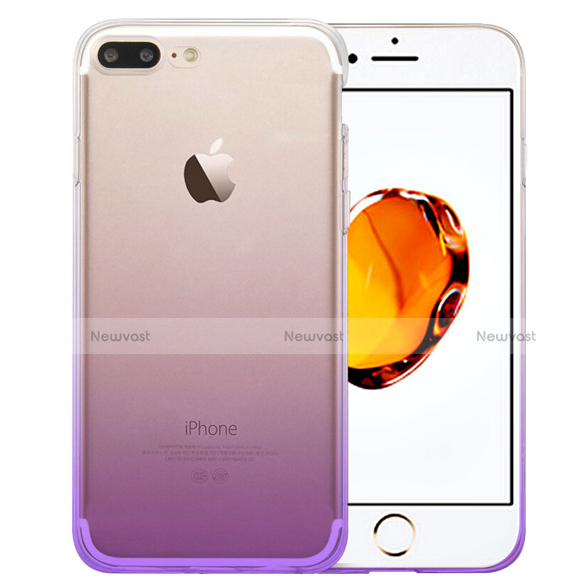 Ultra-thin Transparent Gradient Soft Cover for Apple iPhone 7 Plus Purple