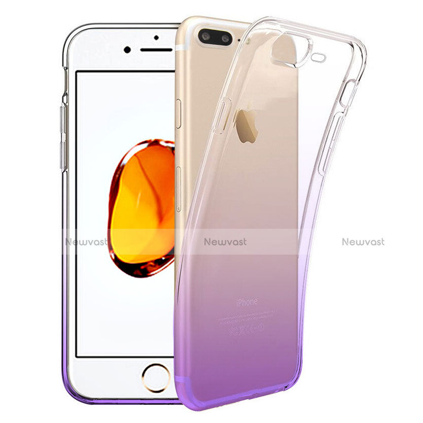 Ultra-thin Transparent Gradient Soft Cover for Apple iPhone 7 Plus Purple