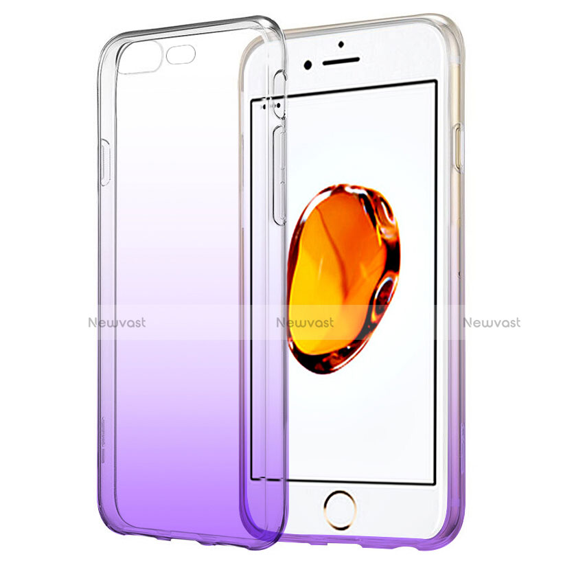 Ultra-thin Transparent Gradient Soft Cover for Apple iPhone 7 Plus Purple