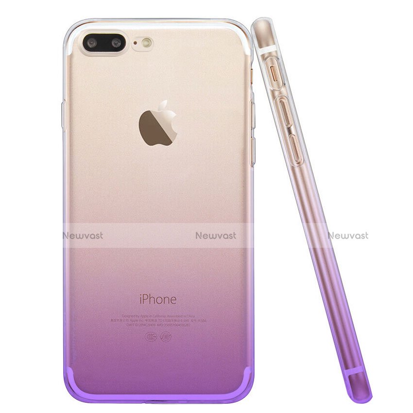 Ultra-thin Transparent Gradient Soft Cover for Apple iPhone 7 Plus Purple