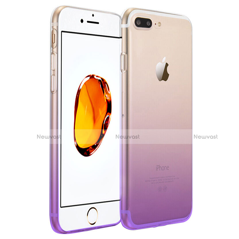 Ultra-thin Transparent Gradient Soft Cover for Apple iPhone 7 Plus Purple