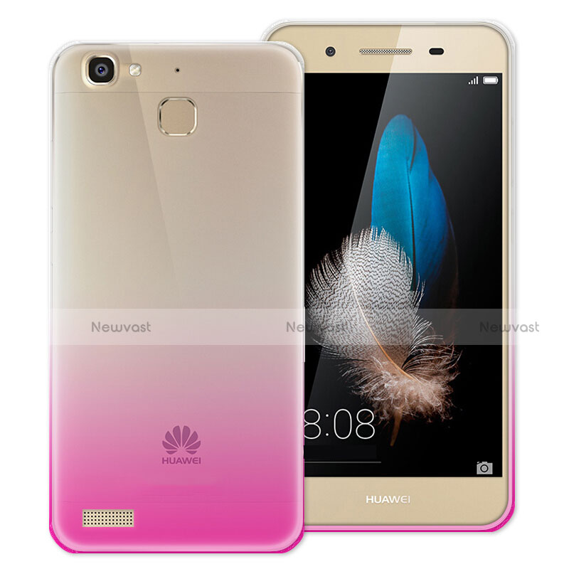 Ultra-thin Transparent Gradient Soft Cover for Huawei Enjoy 5S Hot Pink