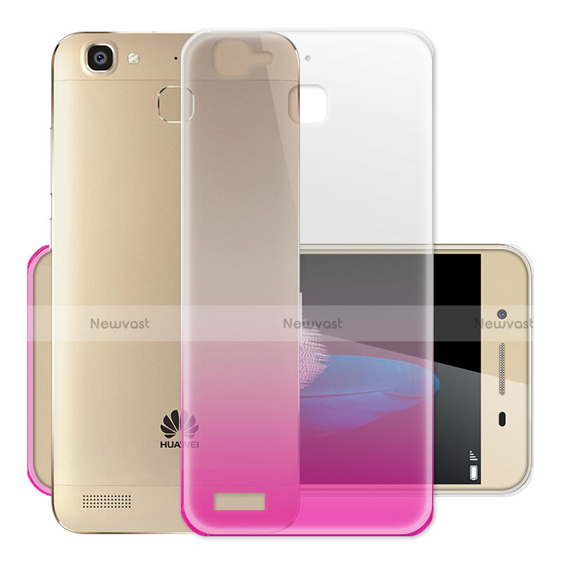 Ultra-thin Transparent Gradient Soft Cover for Huawei Enjoy 5S Hot Pink