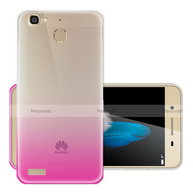 Ultra-thin Transparent Gradient Soft Cover for Huawei Enjoy 5S Hot Pink