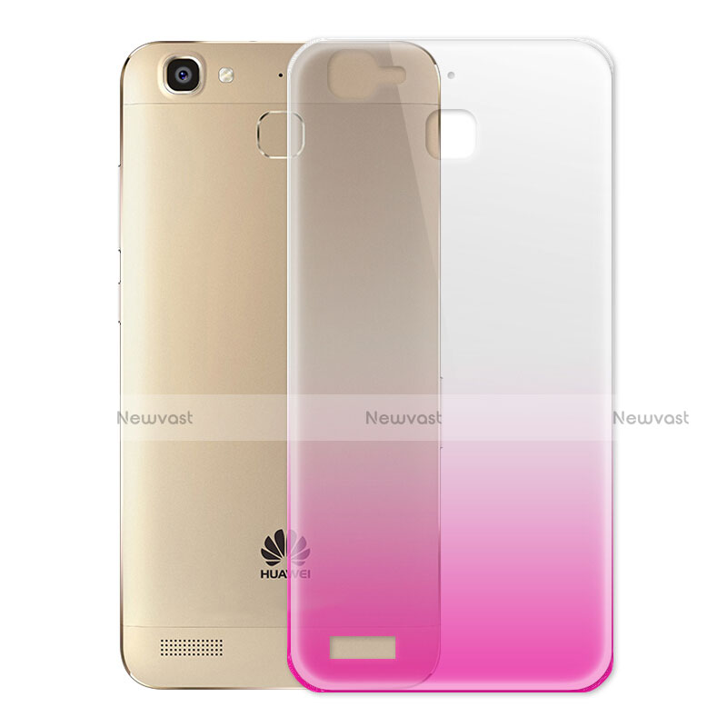 Ultra-thin Transparent Gradient Soft Cover for Huawei Enjoy 5S Hot Pink