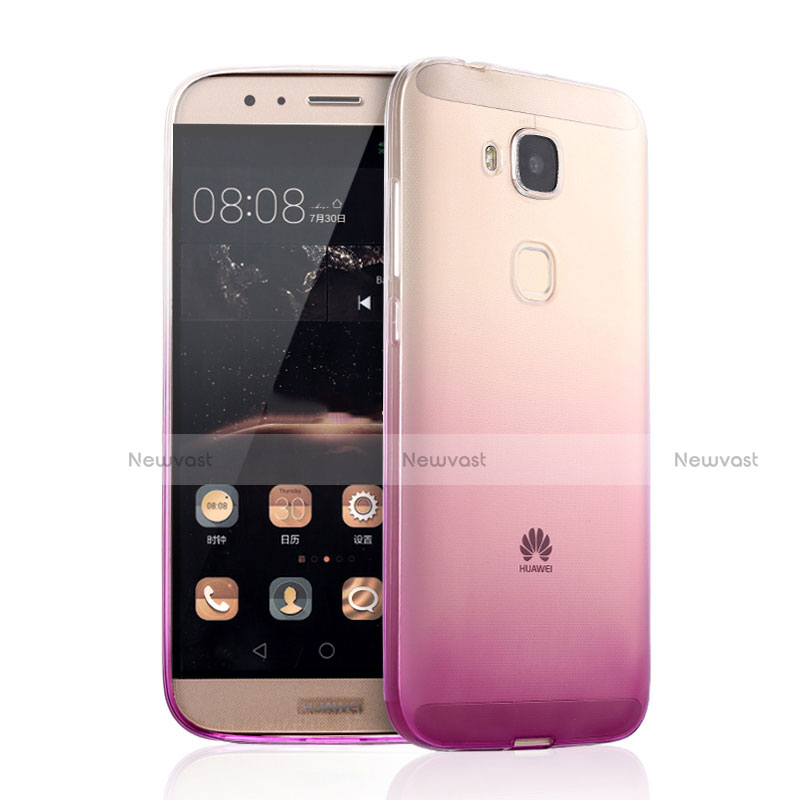 Ultra-thin Transparent Gradient Soft Cover for Huawei G7 Plus Pink