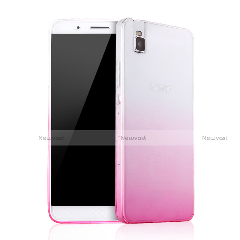 Ultra-thin Transparent Gradient Soft Cover for Huawei Honor 7i shot X Pink