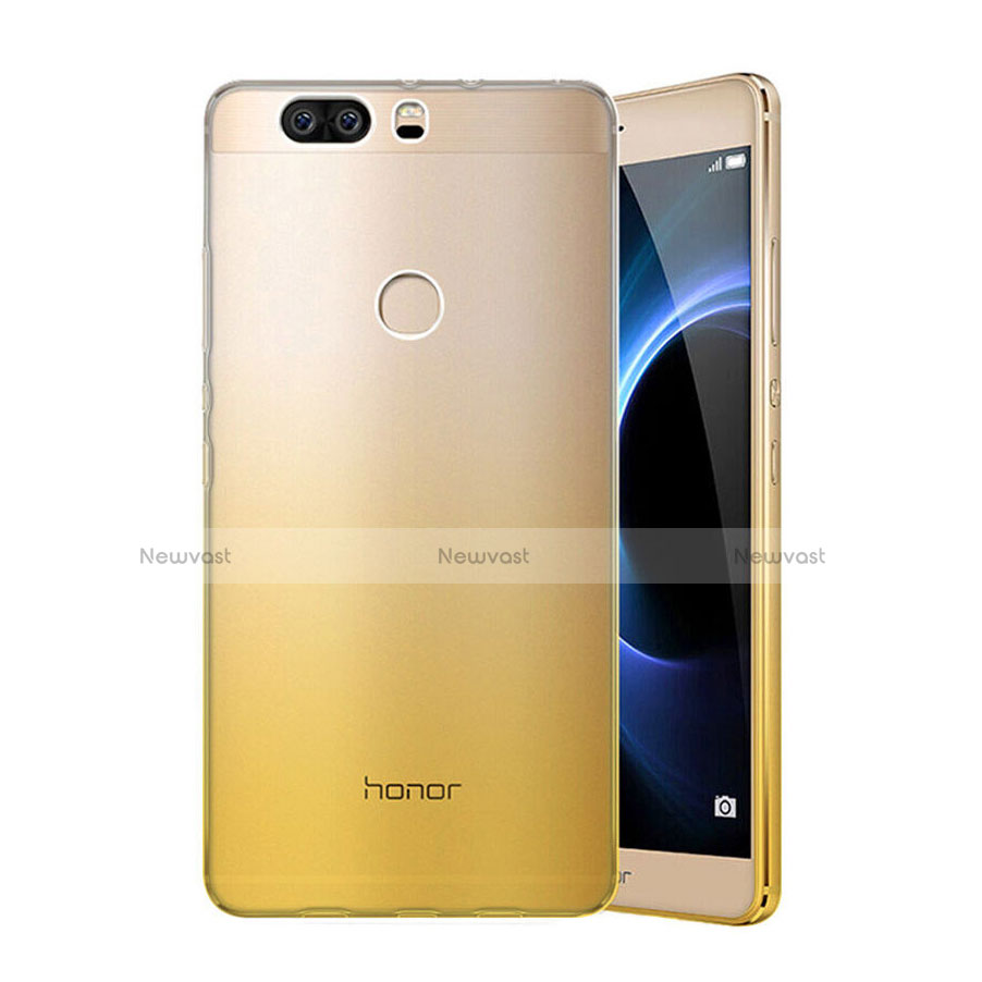 Ultra-thin Transparent Gradient Soft Cover for Huawei Honor V8 Yellow