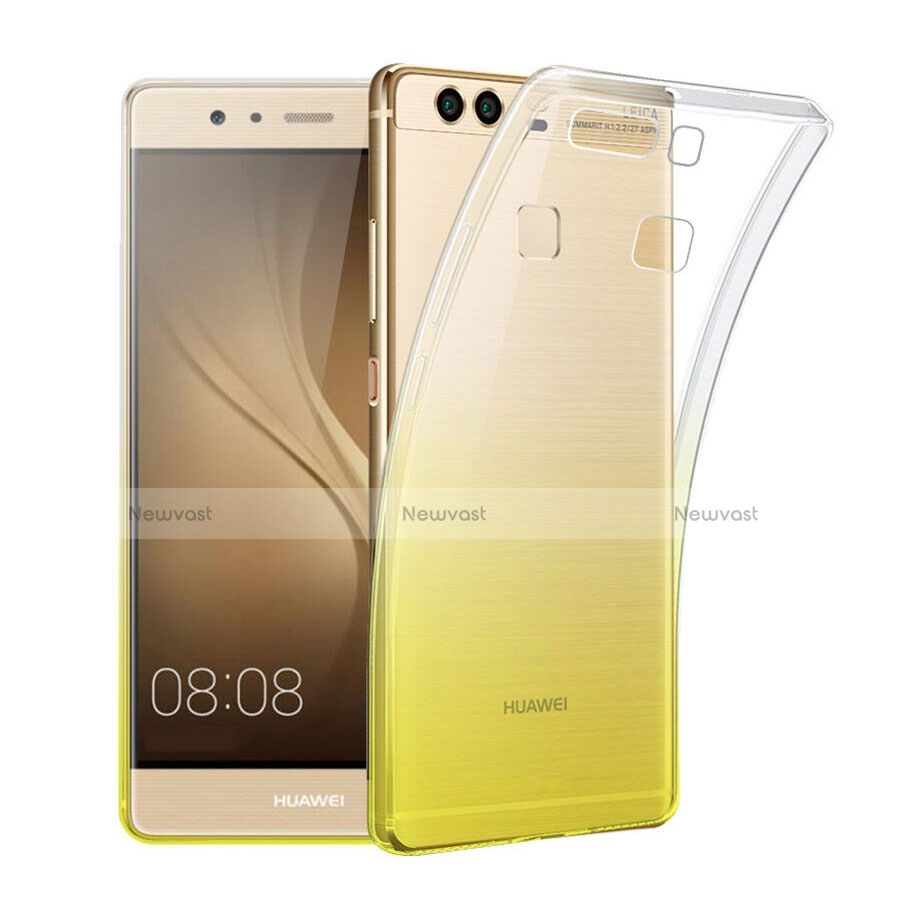 Ultra-thin Transparent Gradient Soft Cover for Huawei P9 Plus Yellow