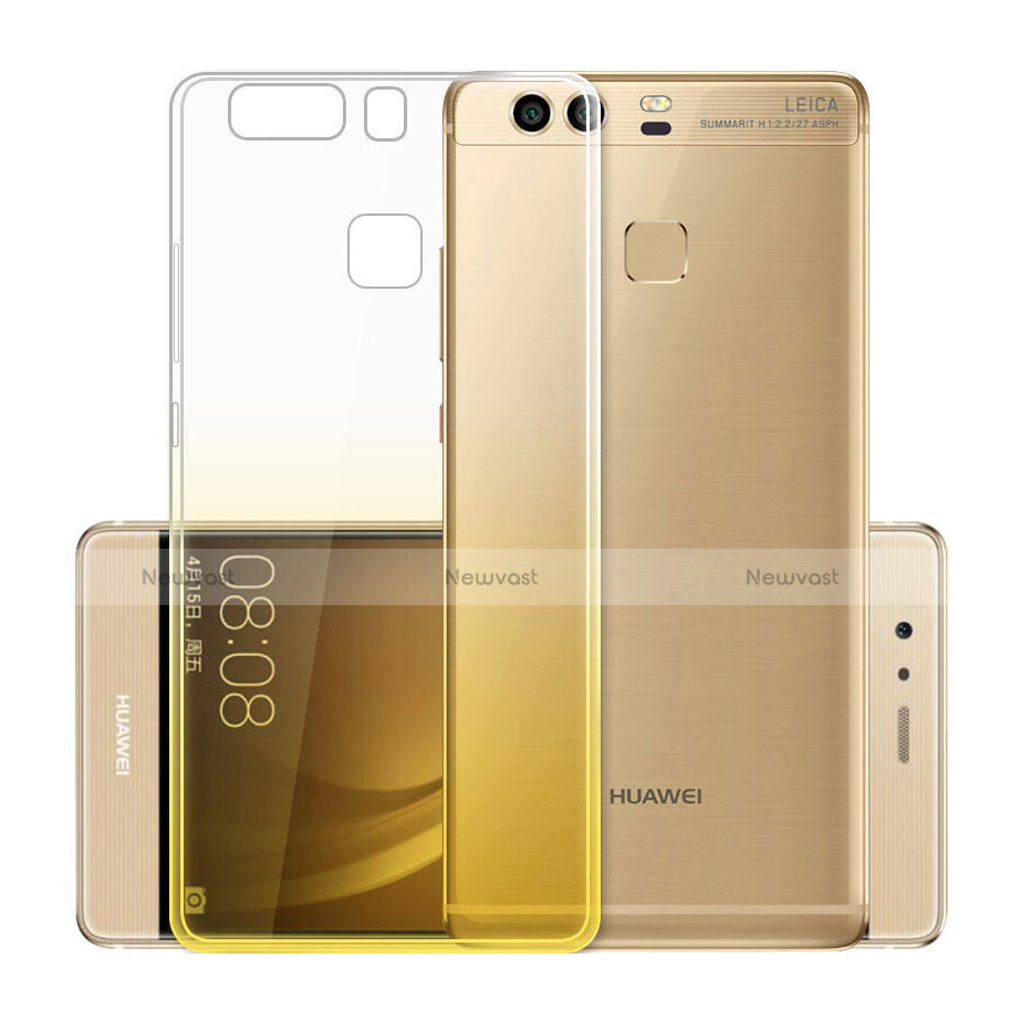 Ultra-thin Transparent Gradient Soft Cover for Huawei P9 Yellow