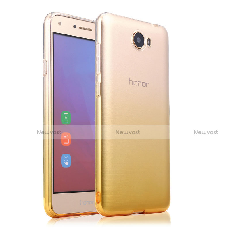 Ultra-thin Transparent Gradient Soft Cover for Huawei Y5 II Y5 2 Yellow