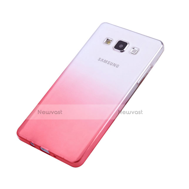 Ultra-thin Transparent Gradient Soft Cover for Samsung Galaxy A5 Duos SM-500F Pink