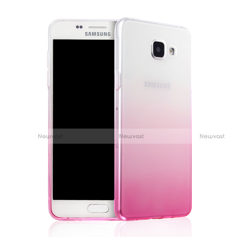 Ultra-thin Transparent Gradient Soft Cover for Samsung Galaxy A7 (2016) A7100 Pink