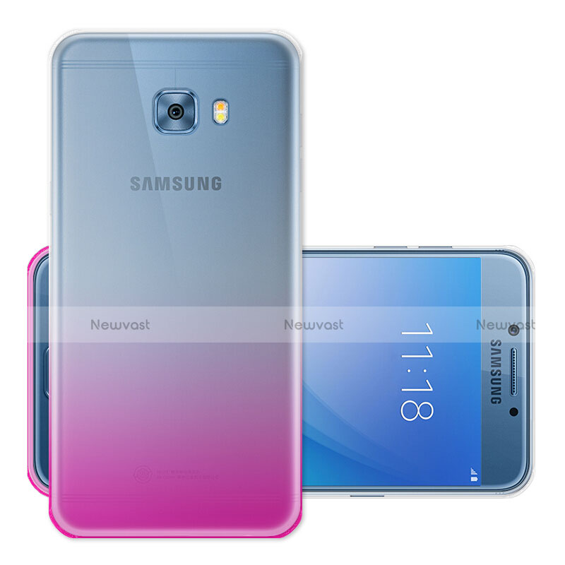 Ultra-thin Transparent Gradient Soft Cover for Samsung Galaxy C5 Pro C5010 Pink