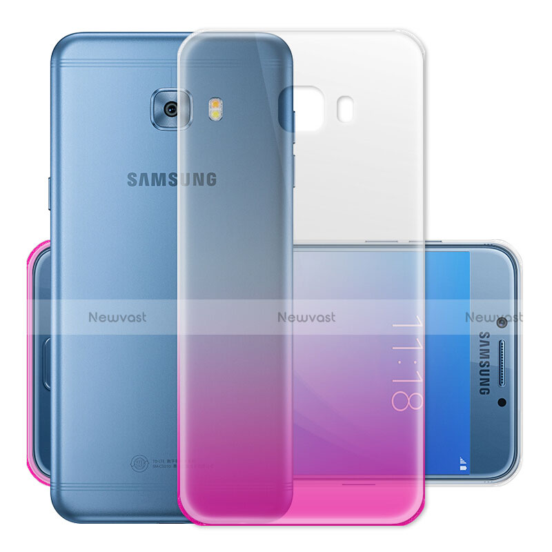 Ultra-thin Transparent Gradient Soft Cover for Samsung Galaxy C5 Pro C5010 Pink