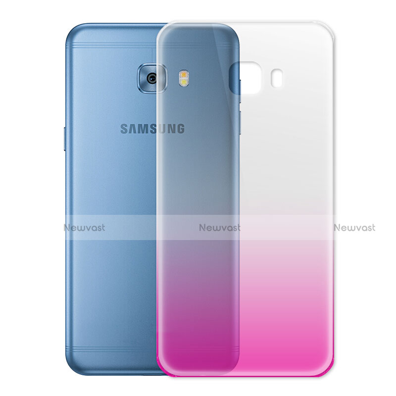 Ultra-thin Transparent Gradient Soft Cover for Samsung Galaxy C5 Pro C5010 Pink