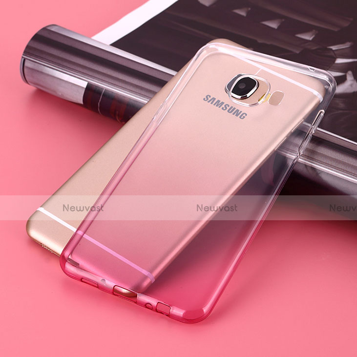 Ultra-thin Transparent Gradient Soft Cover for Samsung Galaxy C5 SM-C5000 Pink