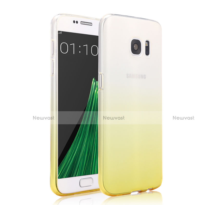 Ultra-thin Transparent Gradient Soft Cover for Samsung Galaxy S7 G930F G930FD Yellow