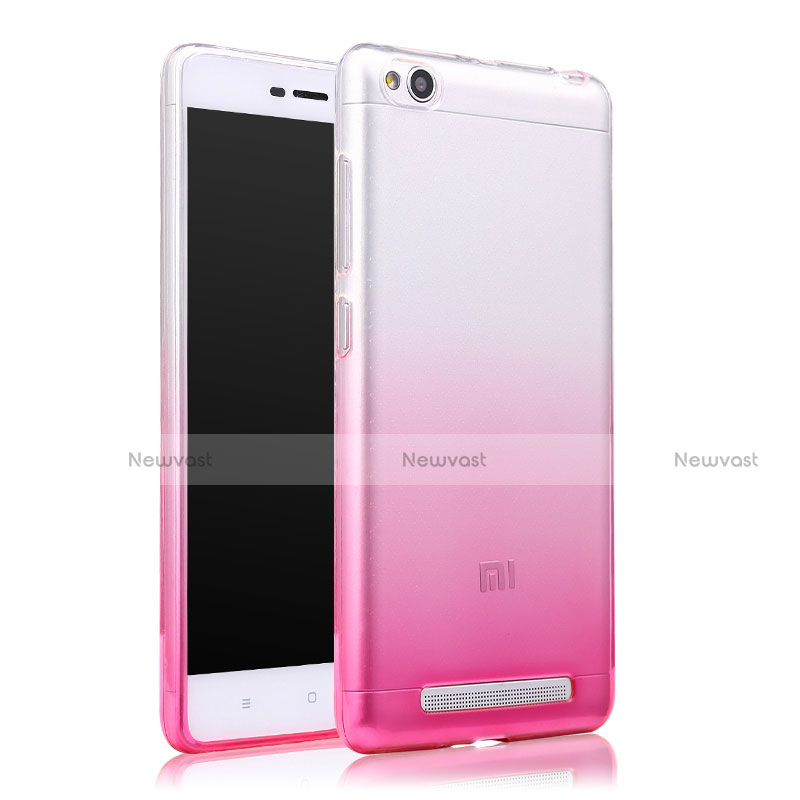 Ultra-thin Transparent Gradient Soft Cover for Xiaomi Redmi 3 Pink