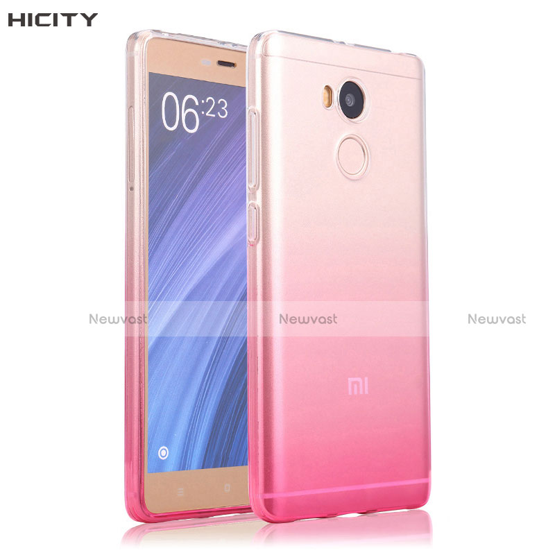 Ultra-thin Transparent Gradient Soft Cover for Xiaomi Redmi 4 Prime High Edition Pink