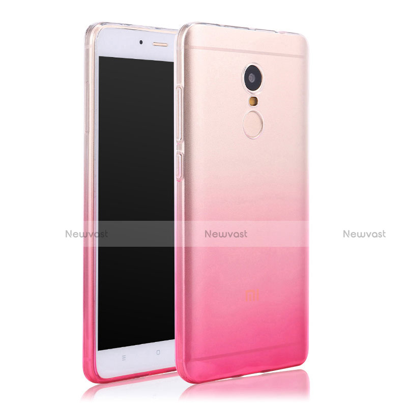 Ultra-thin Transparent Gradient Soft Cover for Xiaomi Redmi Note 4 Standard Edition Pink