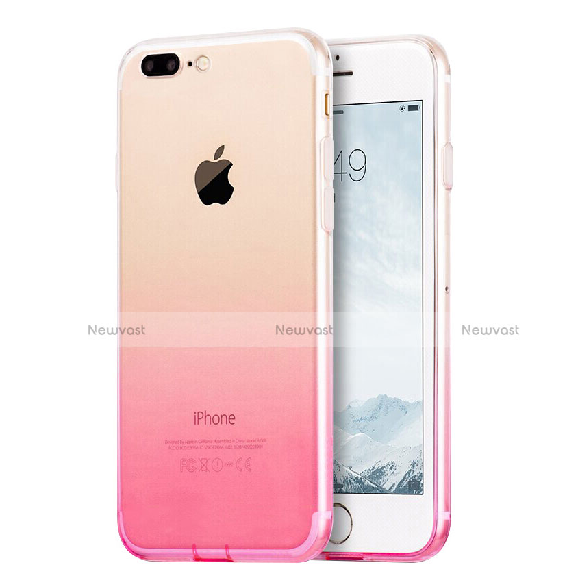 Ultra-thin Transparent Gradient Soft Cover G01 for Apple iPhone 7 Plus Pink