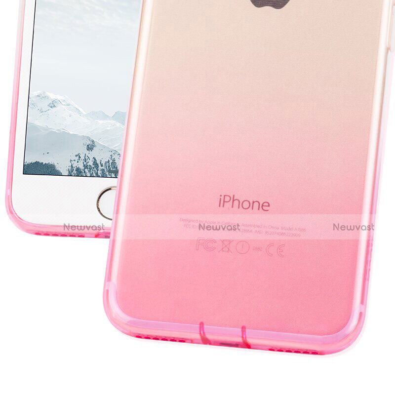 Ultra-thin Transparent Gradient Soft Cover G01 for Apple iPhone 7 Plus Pink