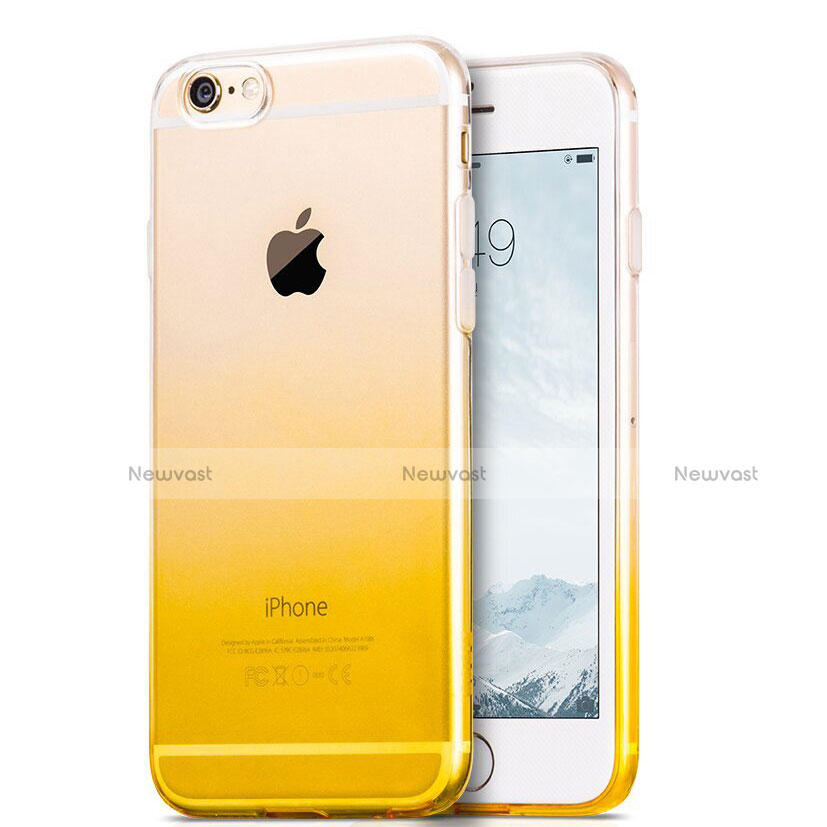 Ultra-thin Transparent Gradient Soft Cover Z01 for Apple iPhone 6 Plus Yellow