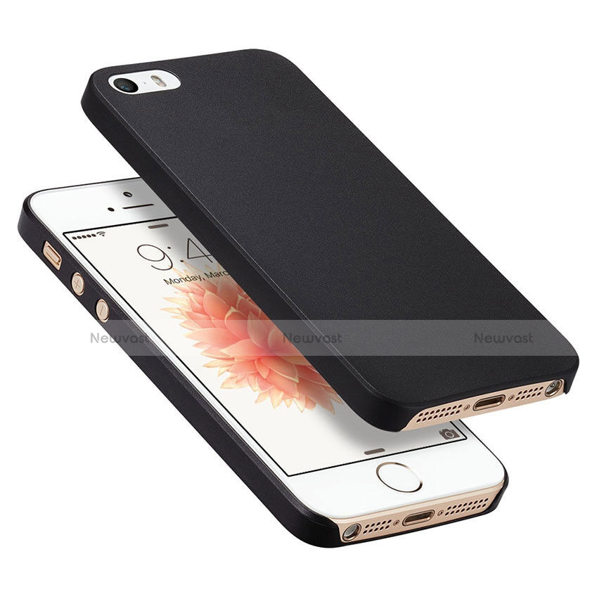 Ultra-thin Transparent Matte Finish Case for Apple iPhone SE Black