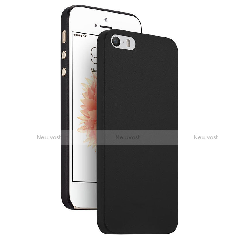 Ultra-thin Transparent Matte Finish Case for Apple iPhone SE Black