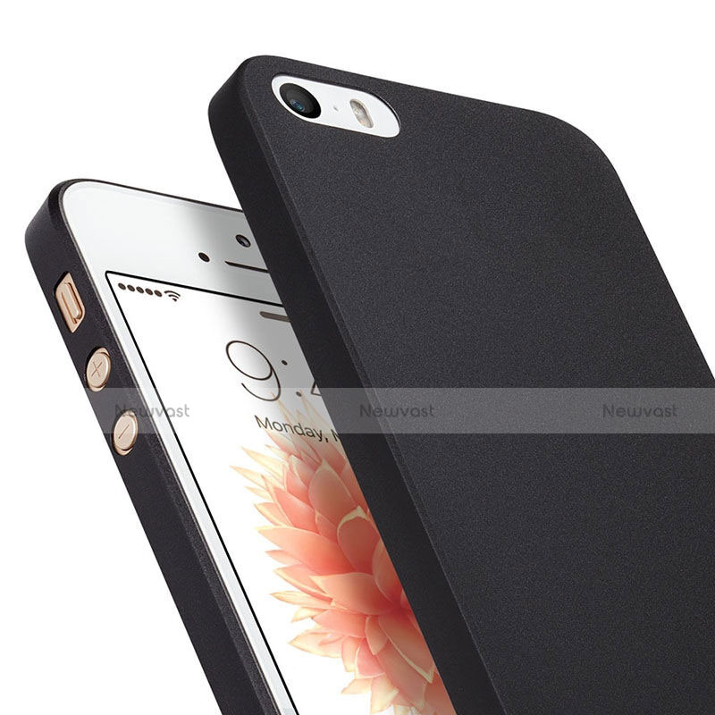 Ultra-thin Transparent Matte Finish Case for Apple iPhone SE Black