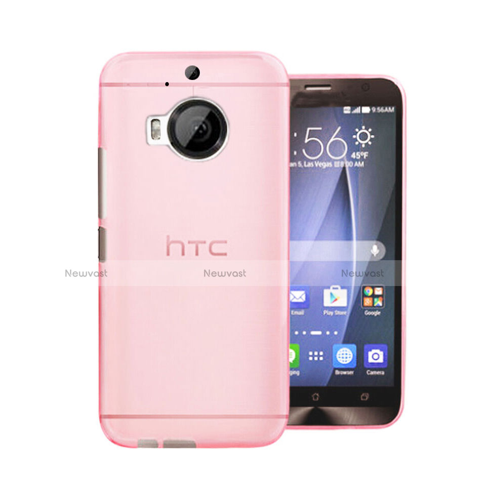 Ultra-thin Transparent Matte Finish Case for HTC One M9 Plus Pink