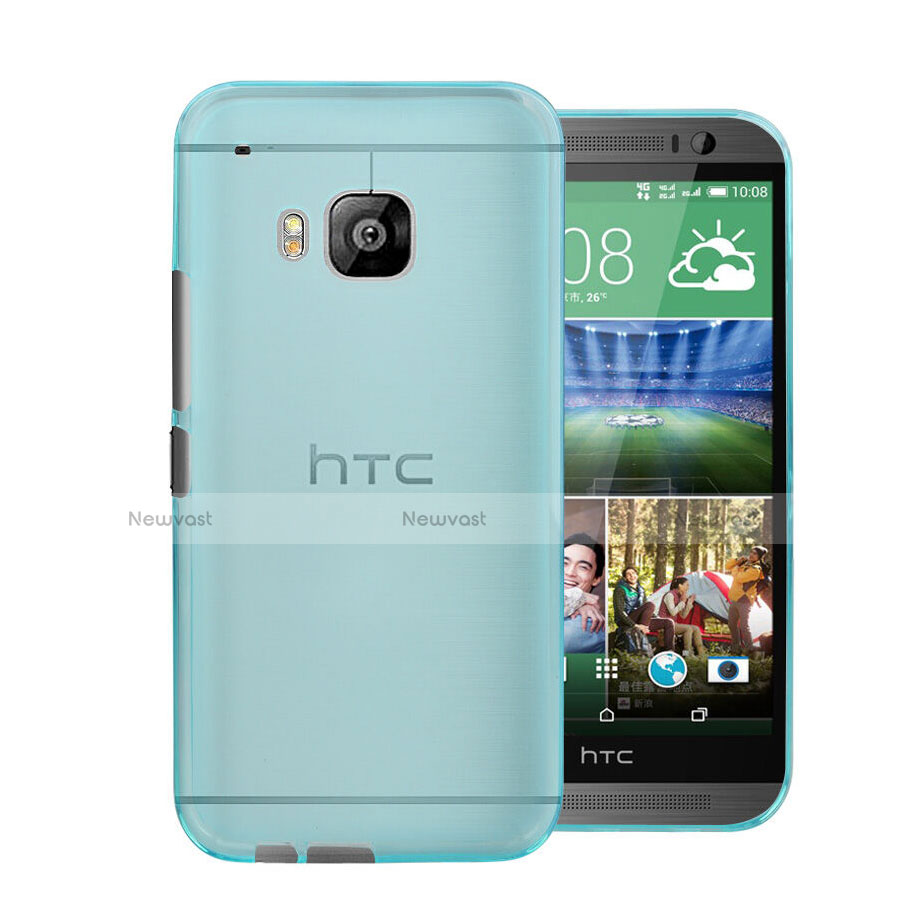 Ultra-thin Transparent Matte Finish Case for HTC One M9 Sky Blue