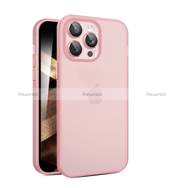 Ultra-thin Transparent Matte Finish Case QC for Apple iPhone 14 Pro Max Pink