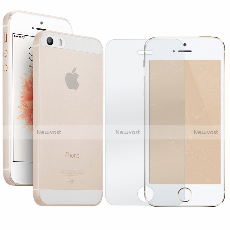 Ultra-thin Transparent Matte Finish Case with Screen Protector for Apple iPhone 5S Clear