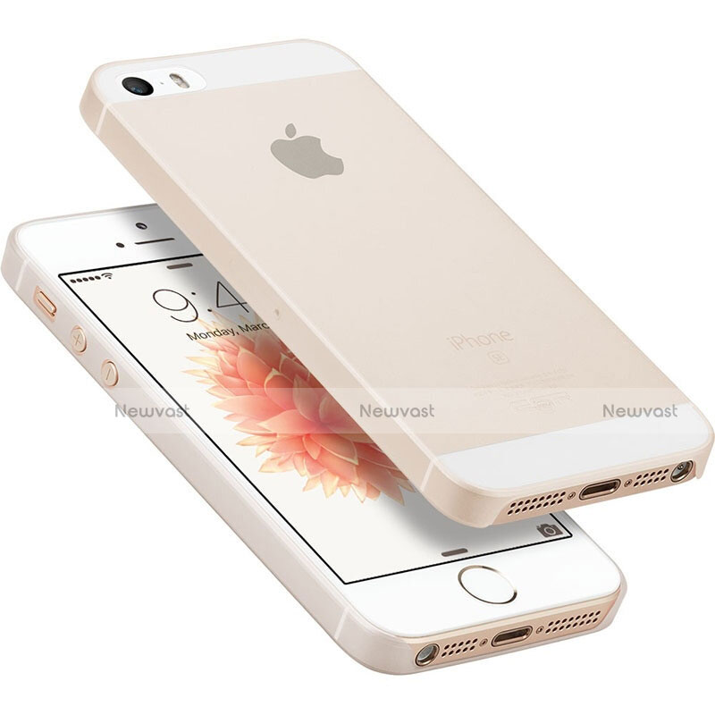 Ultra-thin Transparent Matte Finish Case with Screen Protector for Apple iPhone SE Clear