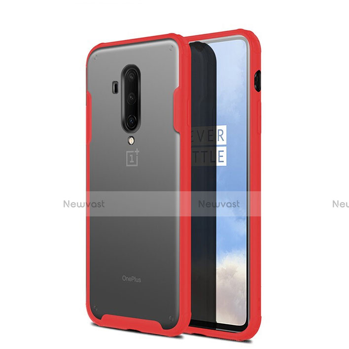 Ultra-thin Transparent Matte Finish Cover Case for OnePlus 7T Pro 5G Red