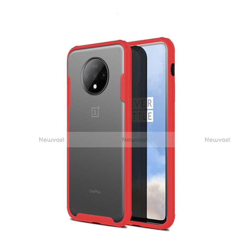 Ultra-thin Transparent Matte Finish Cover Case for OnePlus 7T Red