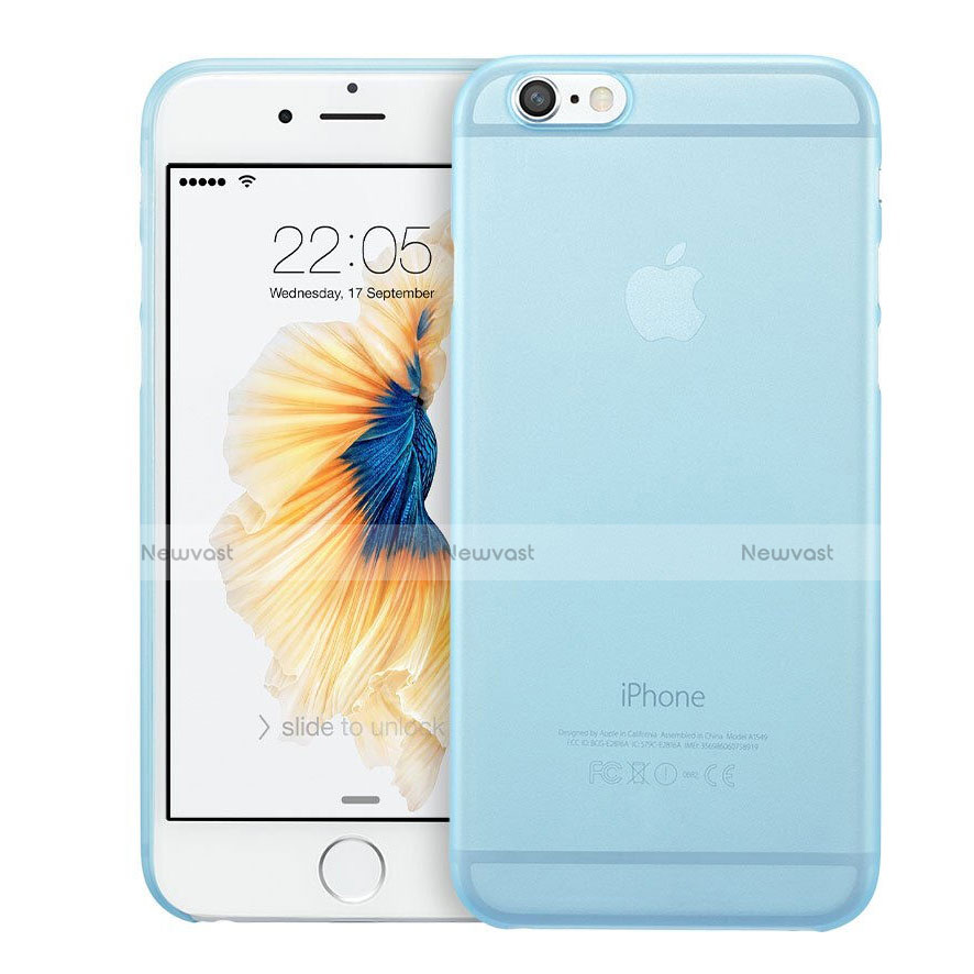 Ultra-thin Transparent Matte Finish Cover for Apple iPhone 6 Plus Sky Blue