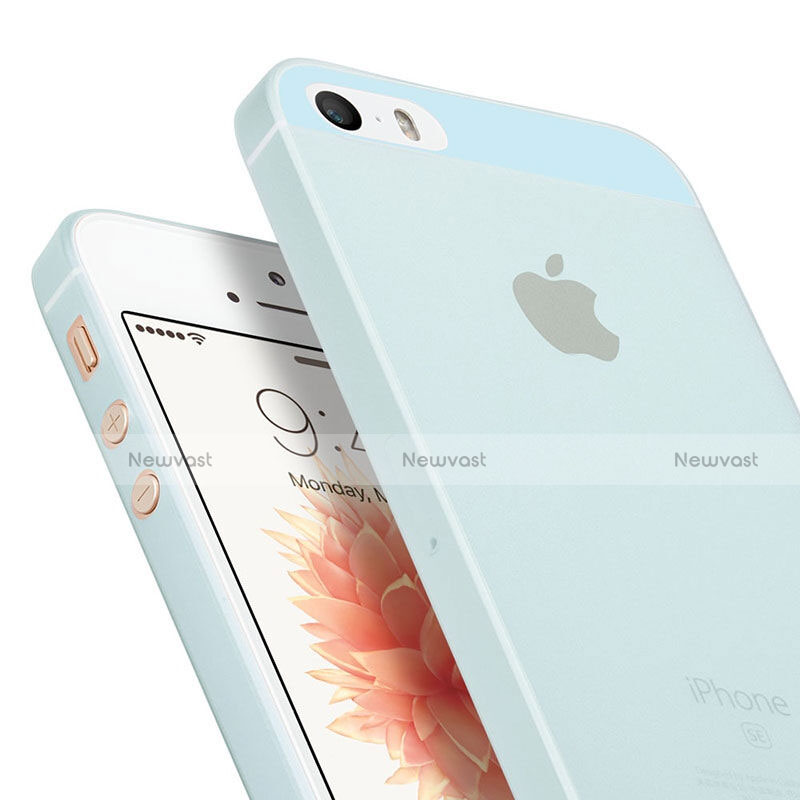 Ultra-thin Transparent Matte Finish Cover for Apple iPhone SE Blue