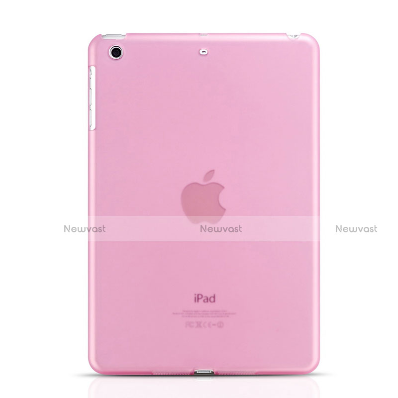 Ultra-thin Transparent Plastic Back Cover for Apple iPad Mini 2 Pink