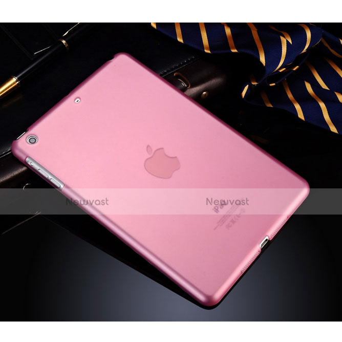 Ultra-thin Transparent Plastic Back Cover for Apple iPad Mini 3 Pink