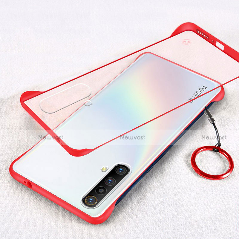 Ultra-thin Transparent Plastic Case Cover for Realme X50t 5G Red